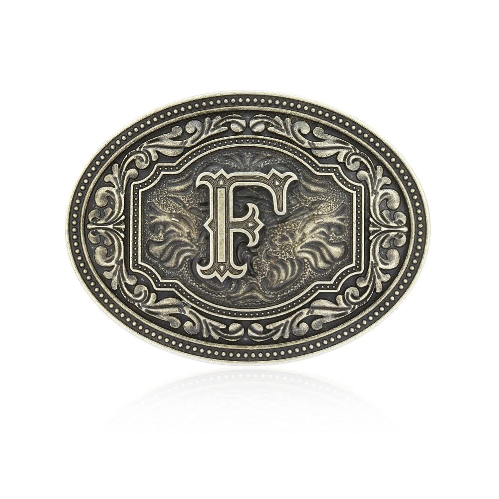 9722 Western Belt Buckle Initial Letters ABCDEFG to Z Cowboy Rodeo Large